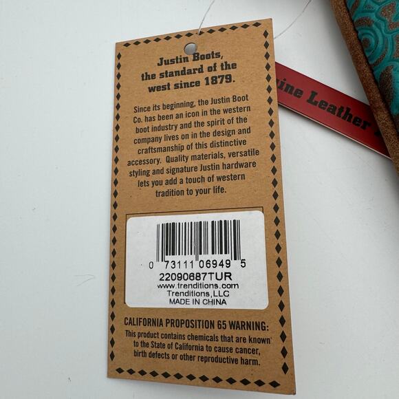 American Darling Turquoise Tooled Leather Fringe Bag NWT Western Crossbody - Picture 7 of 9